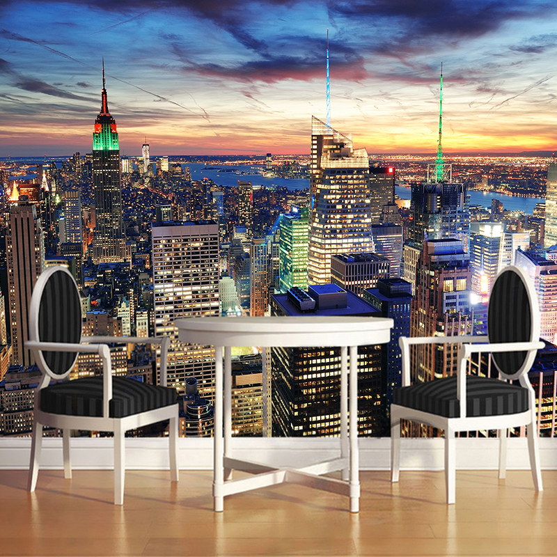 Home Textiles City - Custom Photo 3D Mural Wallpaper City