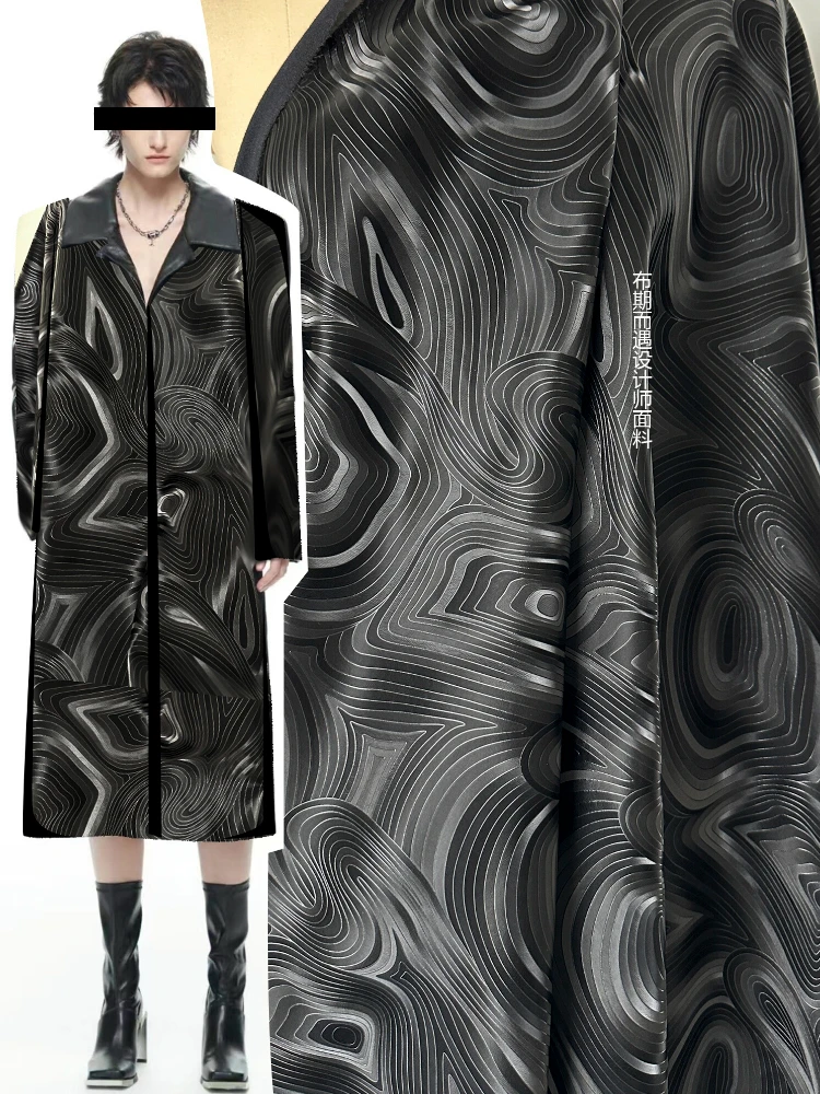Home Fashion Textiles - Black PU Leather Fabric Designer Jacket