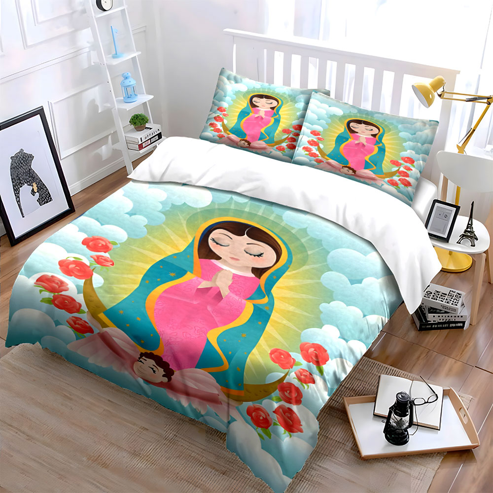 Linen Duvet Cover - Our Lady of Guadalupe Bedding Set