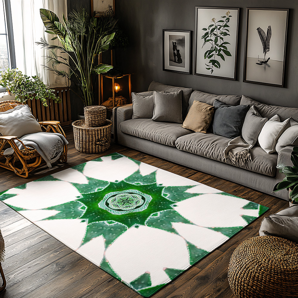 Home Textiles Designer - Unique Botanical Area Rug Washable Non