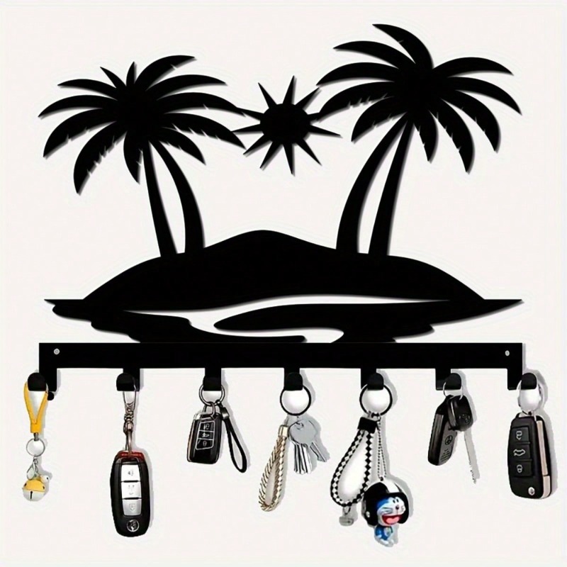 Home Textiles Towel - Metal 7-Hook Key Holder with Sun