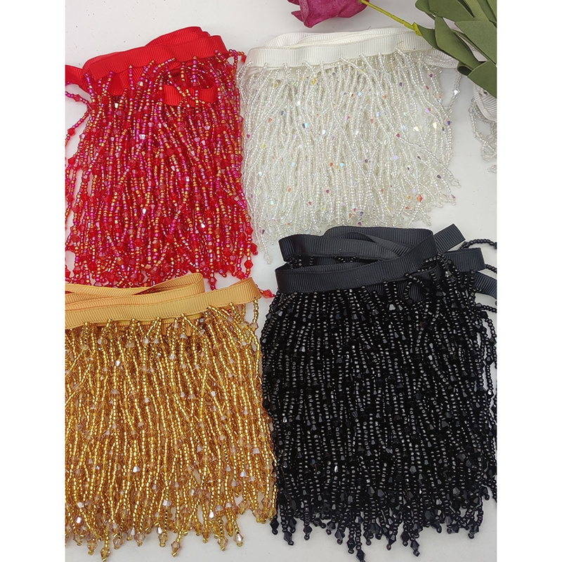 Home Fashion Textiles - 10cm Wide Seed Beads and Crystal