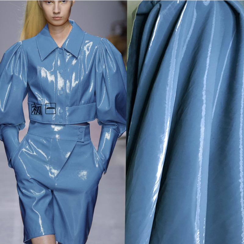 Home Fashion Textiles - Sky Blue Bright Coating Washed PU