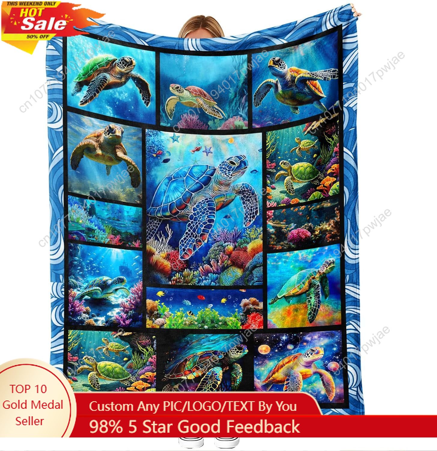 Sea Turtle Flannel Throw Blank - Home Textiles Towel avis et prix