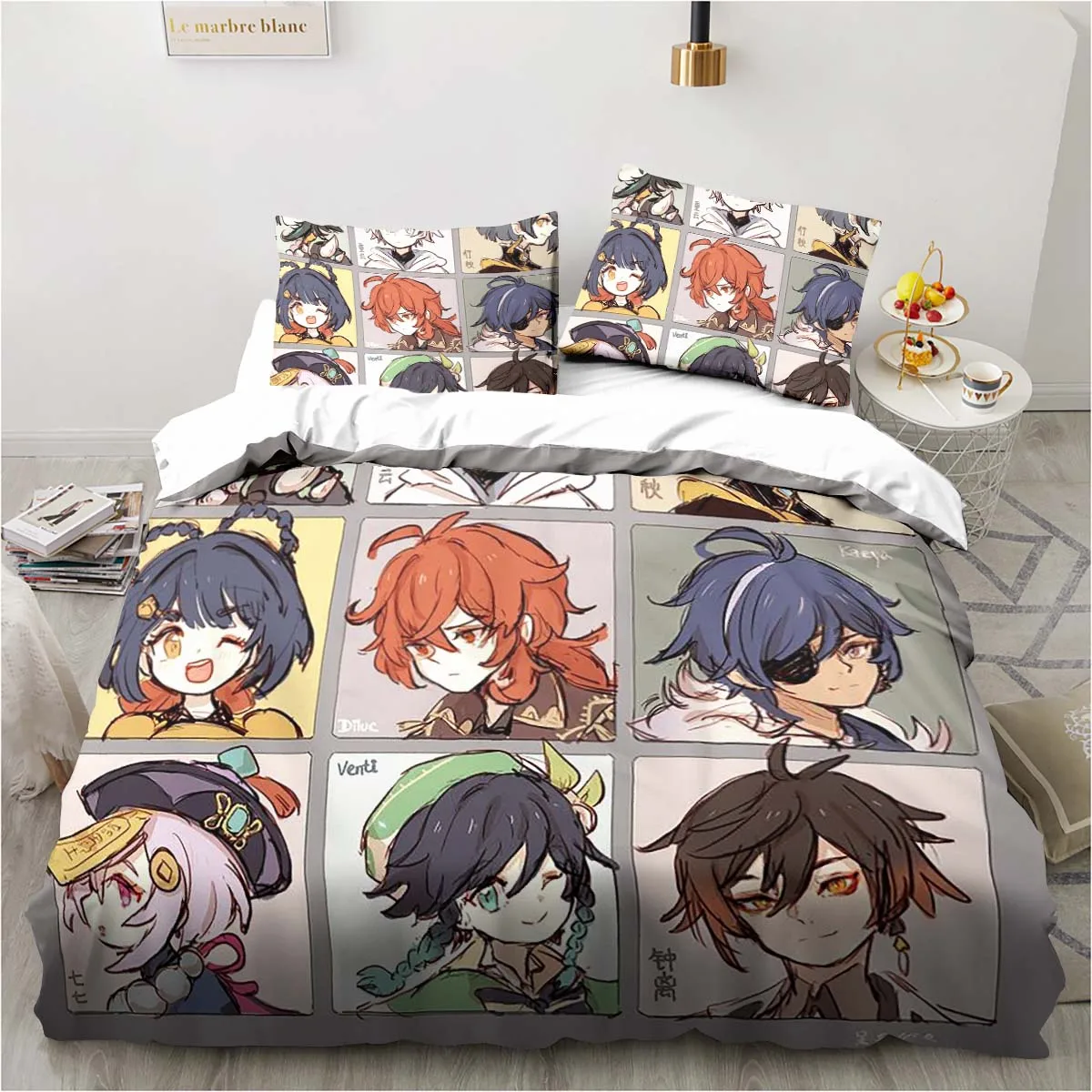 Cartoon Anime Genshin Impact G - Linen Duvet Cover avis et prix