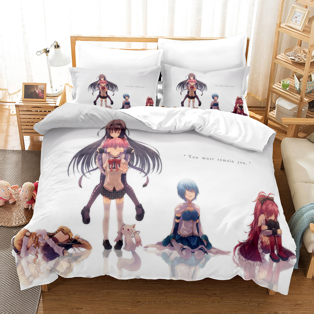Kawaii Anime Puella Magi Madok - Linen Duvet Cover avis et prix
