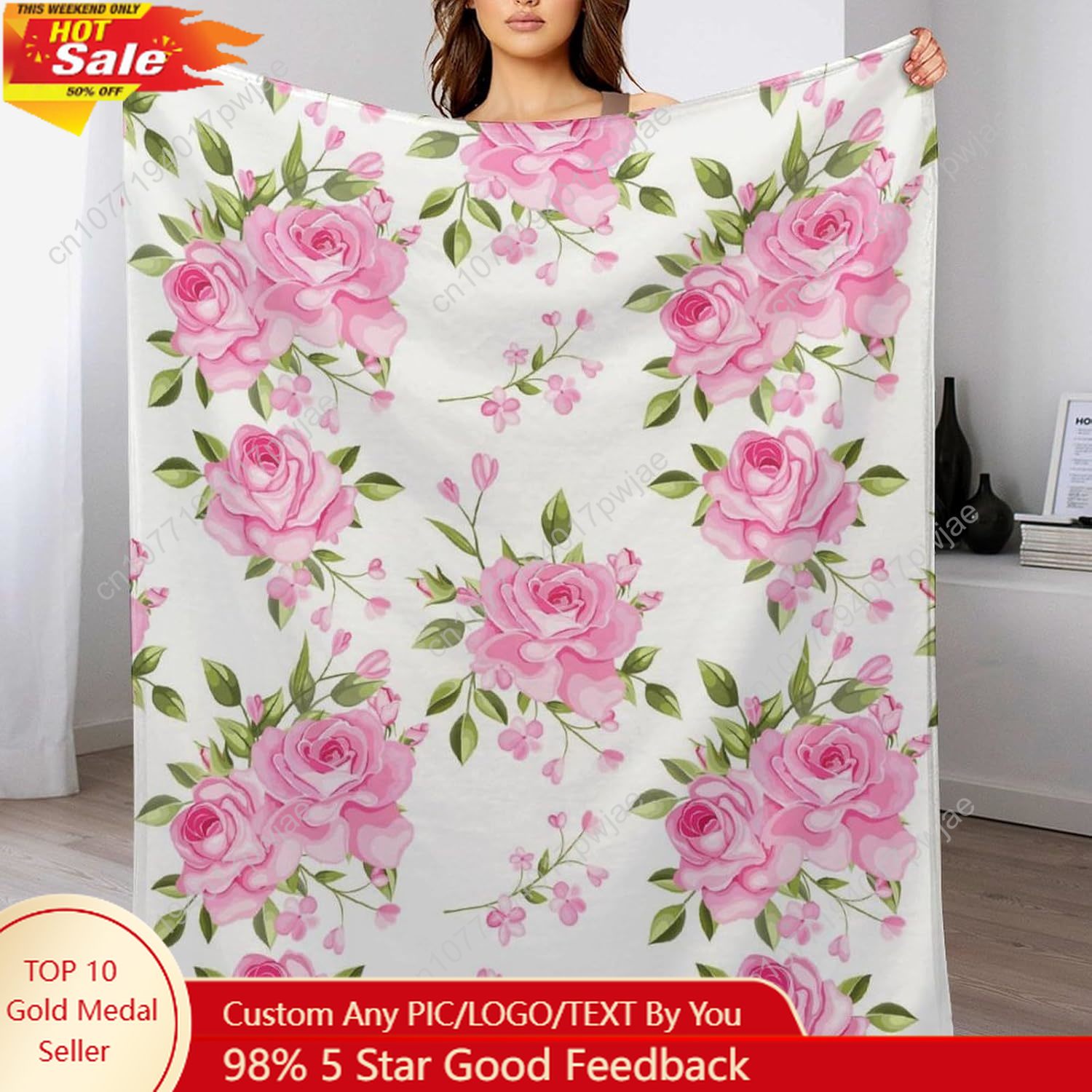 Pink Flower Throw Blanket Flor - Home Textiles Towel avis et prix