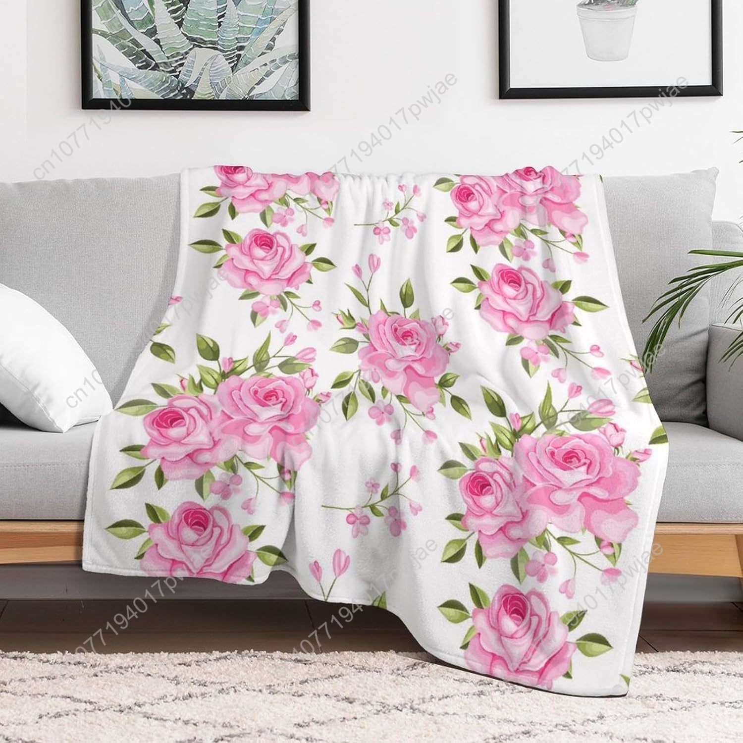 Pink Flower Throw Blanket Flor - Home Textiles Towel avis et prix