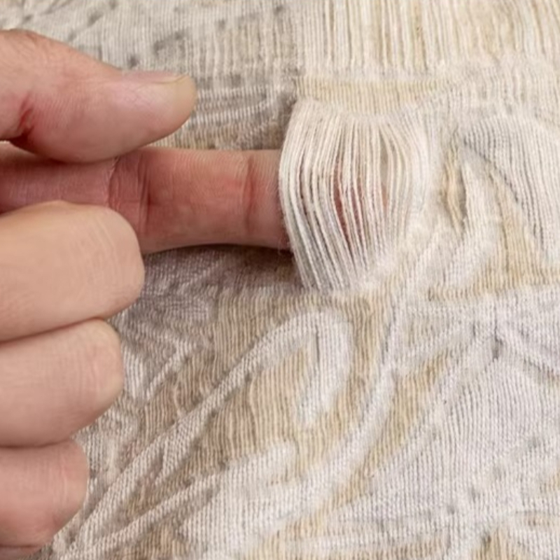 Beige Linen Jacquard Fabric Fl - Home Textiles Designer avis et prix