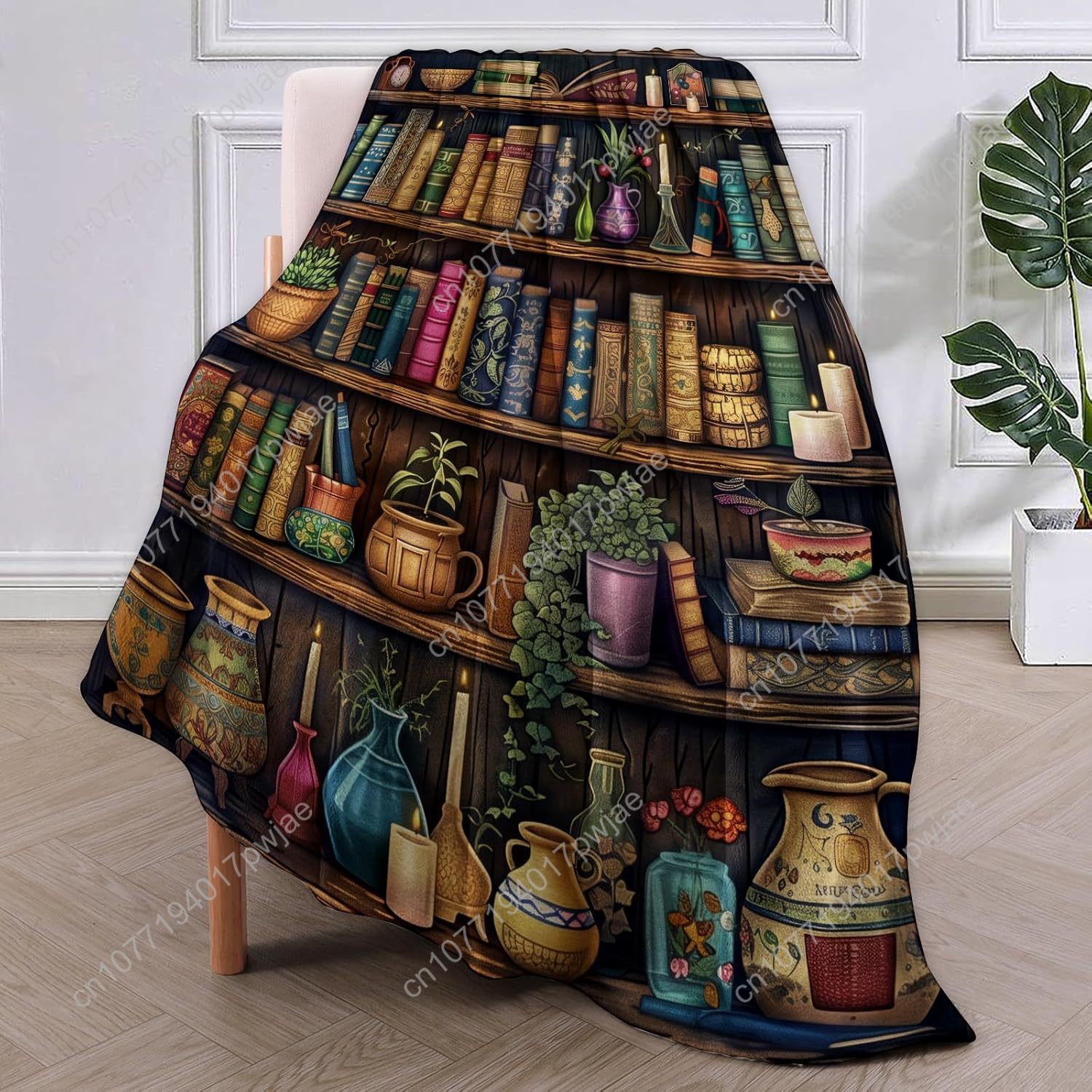 Vintage Bookshelf Blanket Read - Home Textiles Towel avis et prix