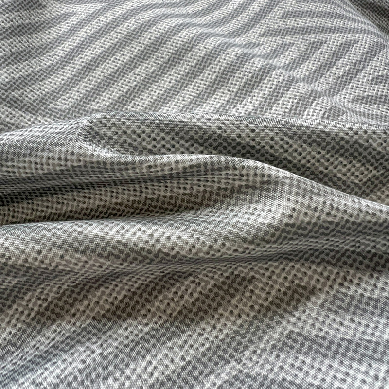 4PC Grey Geometric Bedding Set - Linen Duvet Cover avis et prix