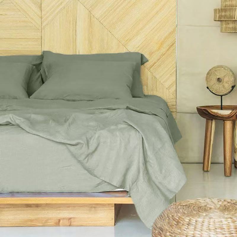 100% Linen Fitted Bed Sheet Se - Linen Duvet Cover avis et prix