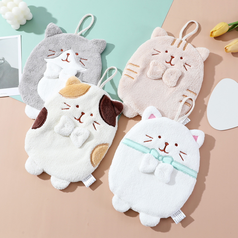 1PC Cute Cartoon Cat Hanging H - Home Textiles Towel avis et prix