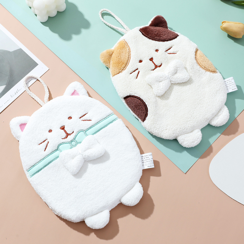 1PC Cute Cartoon Cat Hanging H - Home Textiles Towel avis et prix