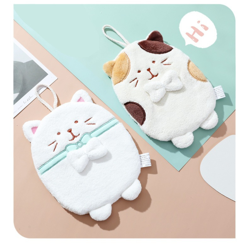 1PC Cute Cartoon Cat Hanging H - Home Textiles Towel avis et prix