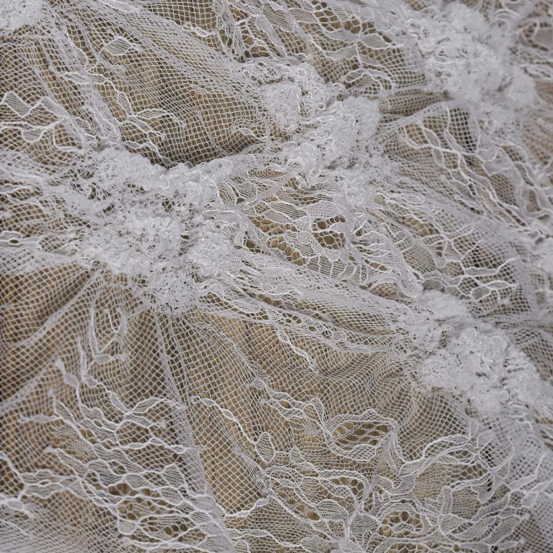White Crinkled Sheer Lace Soft - Home Fashion Textiles avis et prix