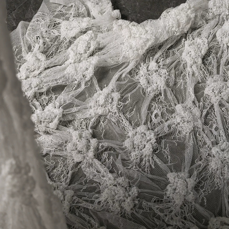 White Crinkled Sheer Lace Soft - Home Fashion Textiles avis et prix