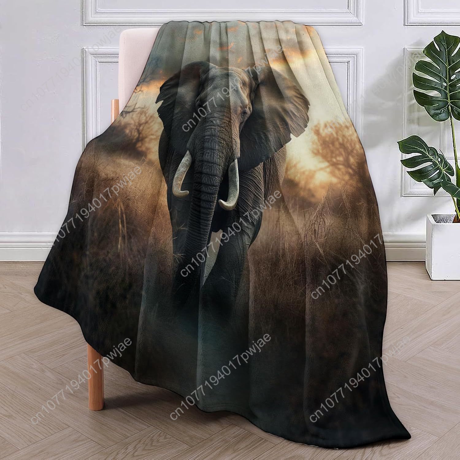 Elephant Fleece Blanket, Reali - Home Textiles Towel avis et prix