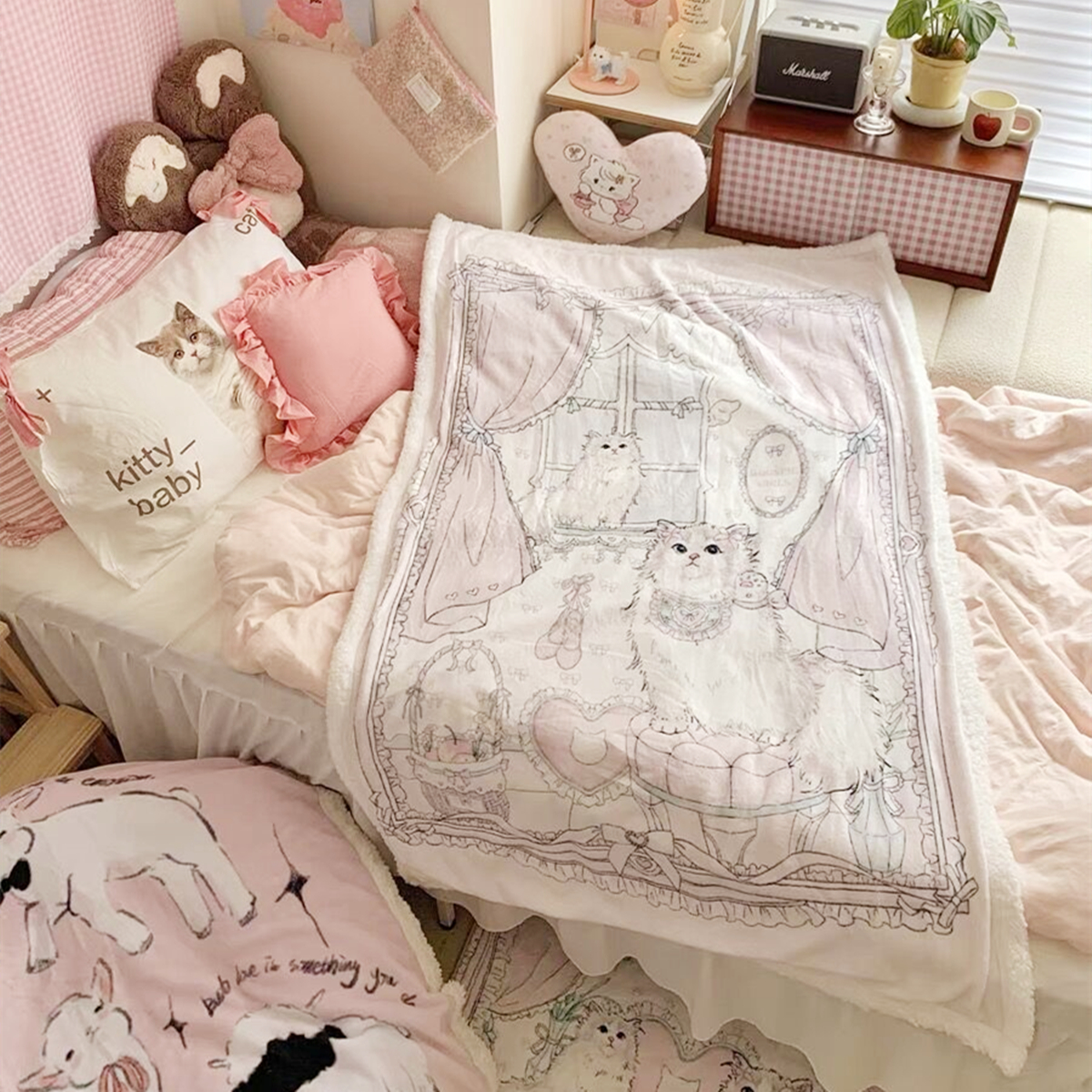 Cute Textile City Pink Girl Ca - Home Textiles City avis et prix