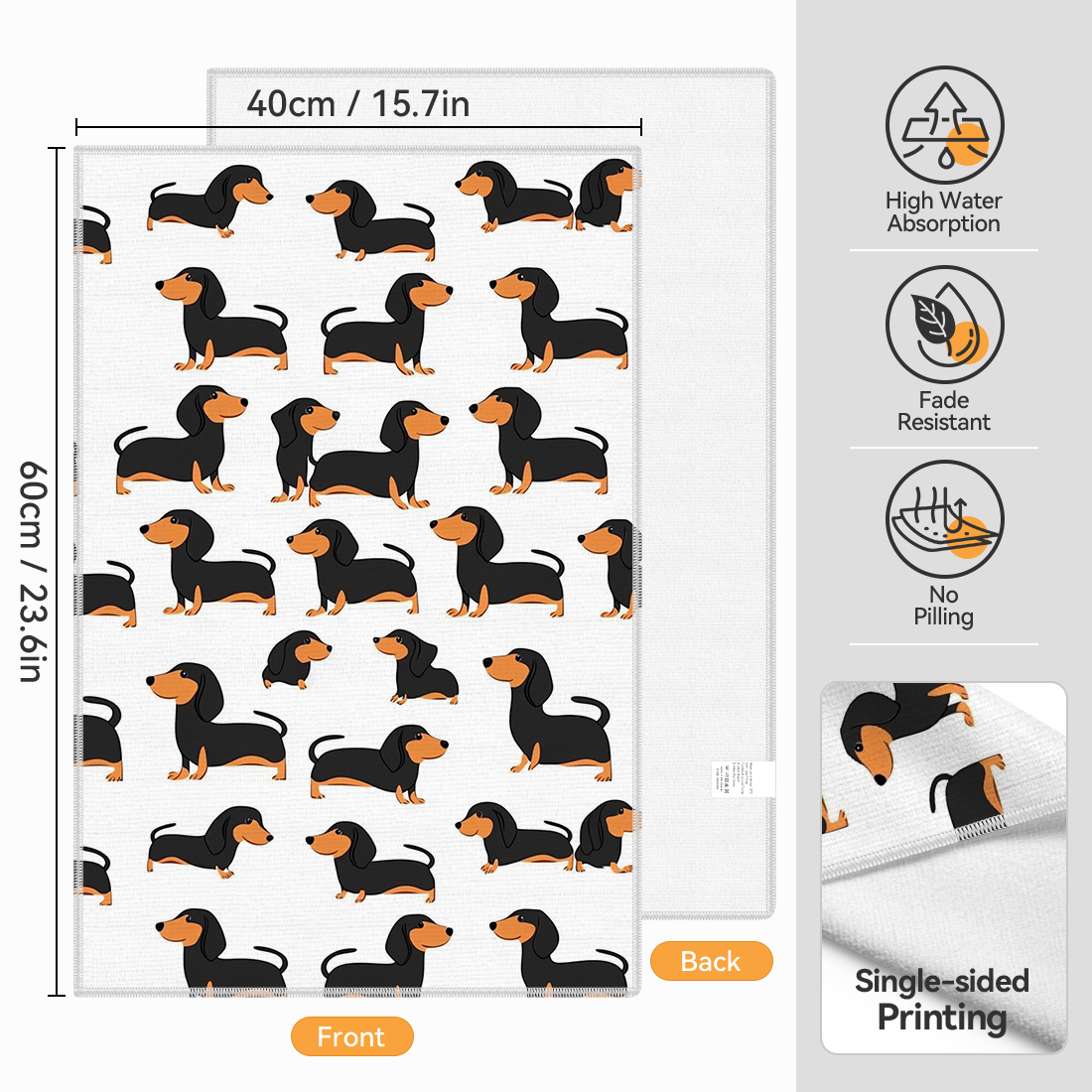 2 Pcs Dachshund Printed Kitche - Home Textiles Towel avis et prix