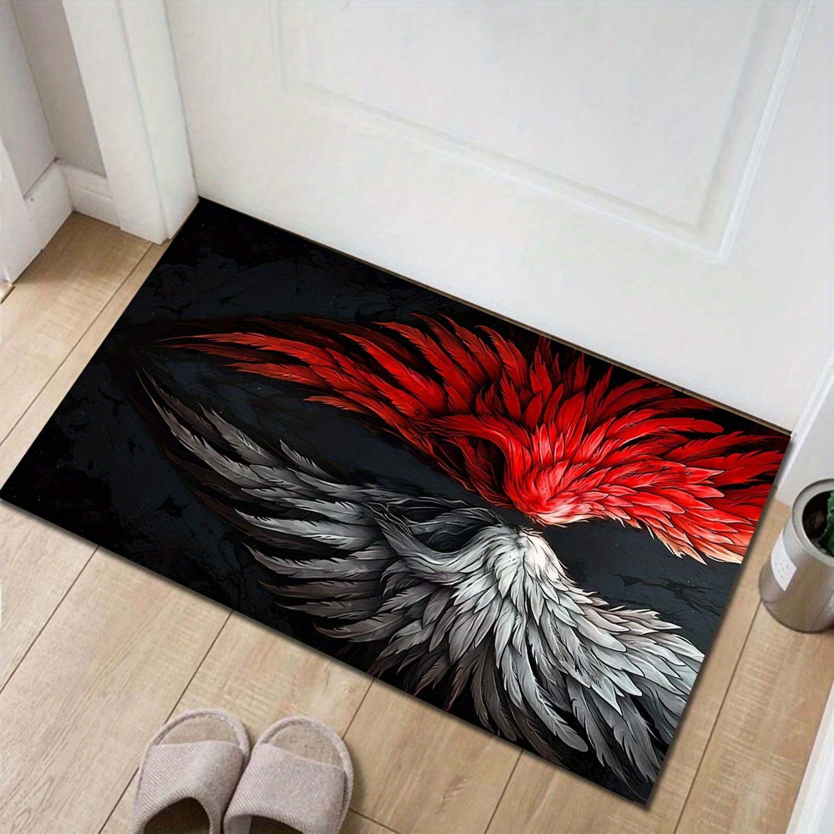 Red and White Wings Rug Modern - Home Textiles Designer avis et prix