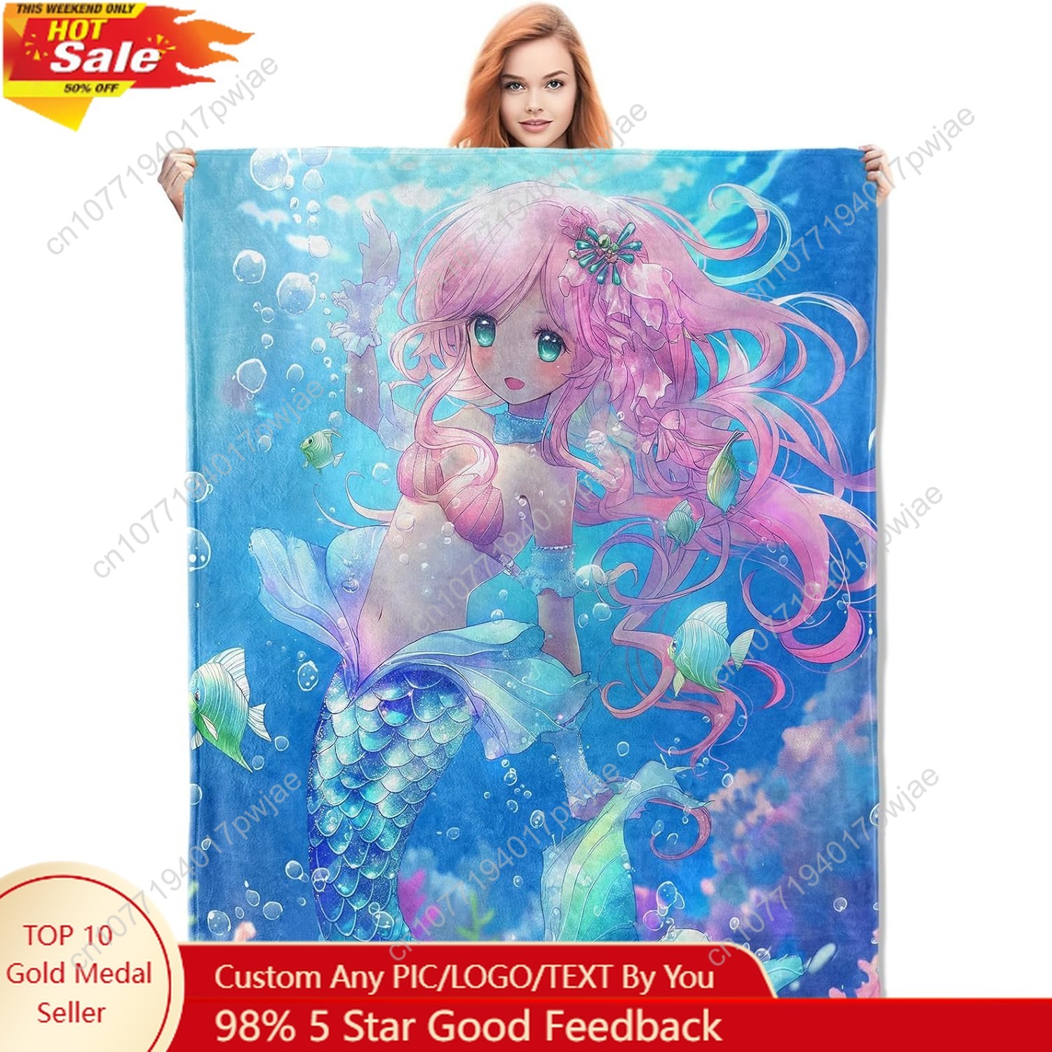 Cute Mermaid Blanket Cartoon F - Home Textiles Towel avis et prix