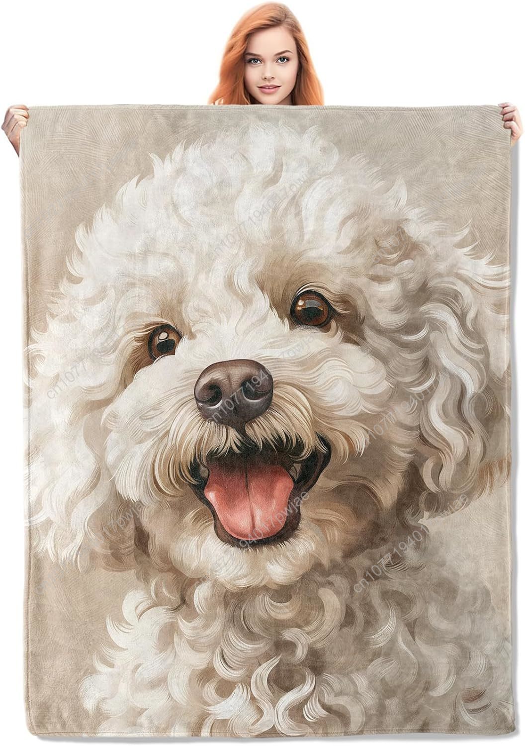 Joyful Poodle Portrait Blanket - Home Textiles Towel avis et prix