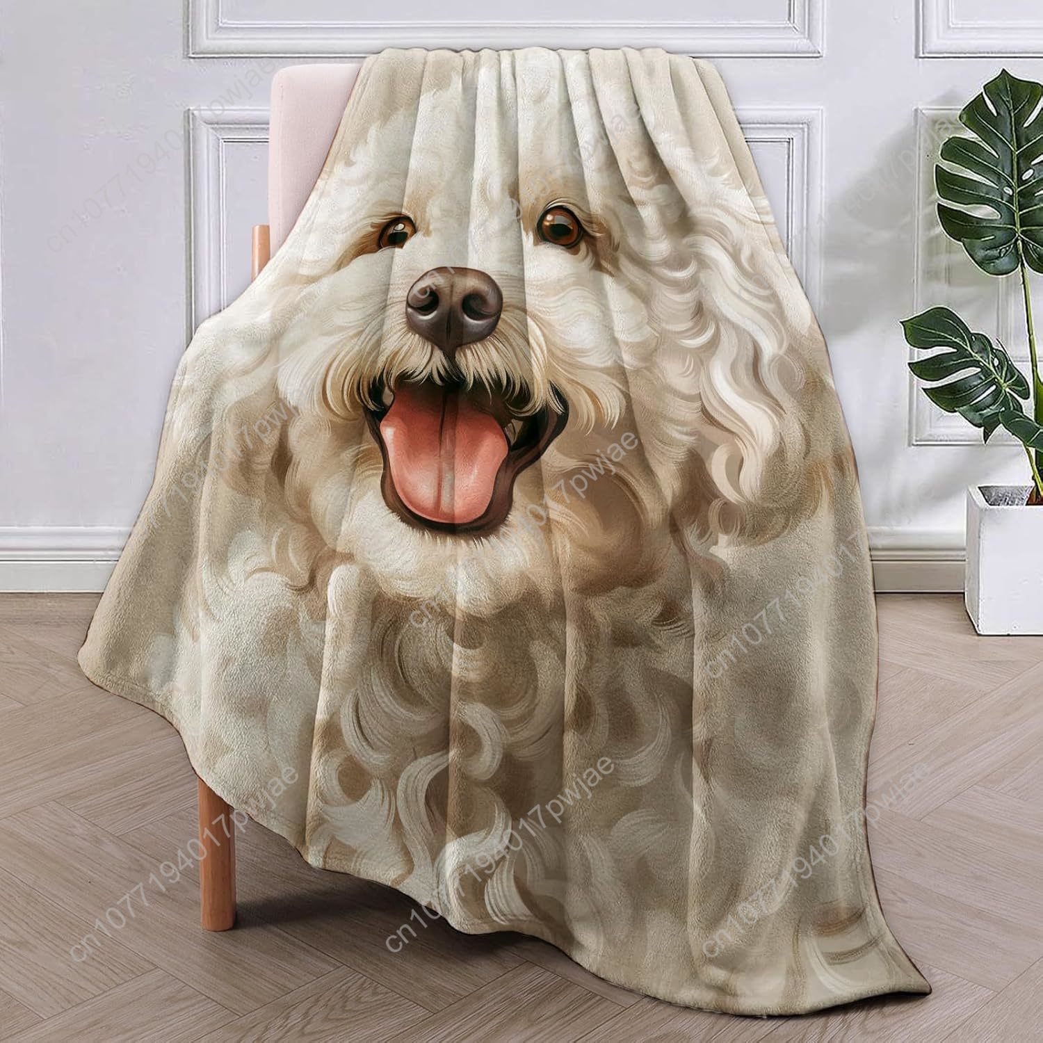 Joyful Poodle Portrait Blanket - Home Textiles Towel avis et prix