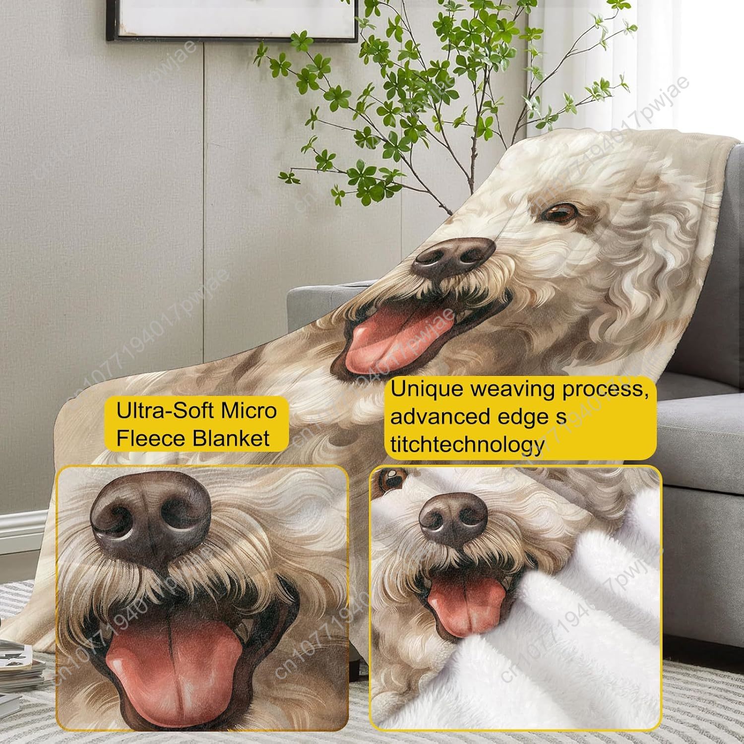 Joyful Poodle Portrait Blanket - Home Textiles Towel avis et prix