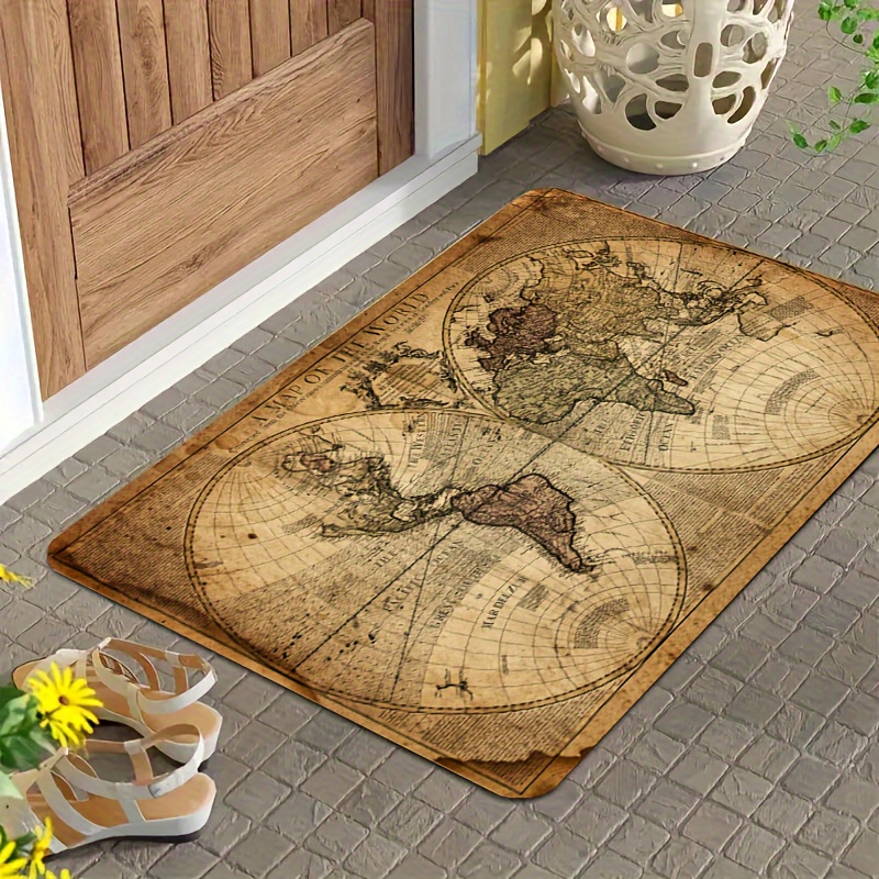 Vintage Map Design Non-Slip Fl - Home Textiles Designer avis et prix