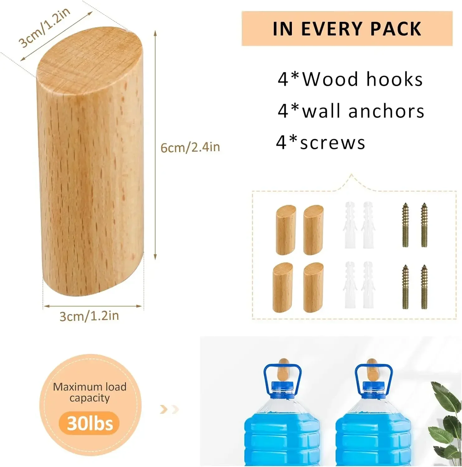 Wall Mounted Wooden Hooks for  - Home Textiles Towel avis et prix