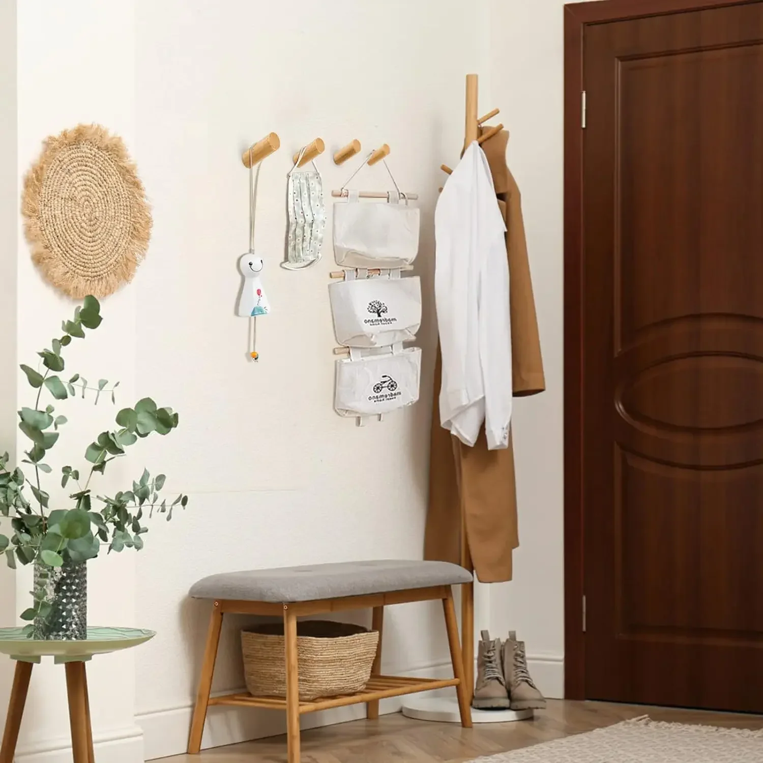Wall Mounted Wooden Hooks for  - Home Textiles Towel avis et prix