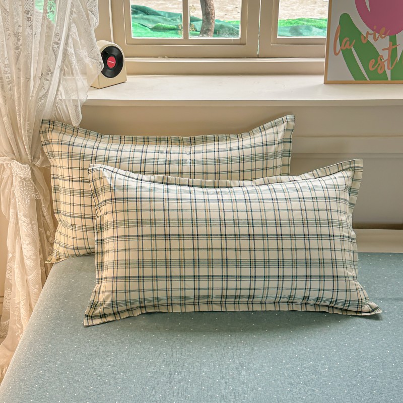 4PCS Green Plaid Bedding Set,  - Linen Duvet Cover avis et prix
